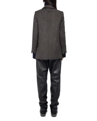 Miew Chevron Wool Blend Coat