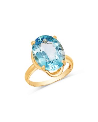 Bloomingdale's Fine Collection - Sky Blue Topaz Oval Ring in 14K Yellow Gold