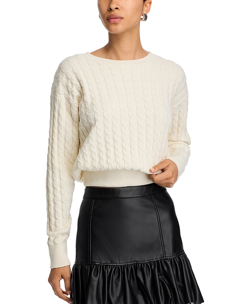 Steve Madden Minna Cable Knit Sweater In Neutral