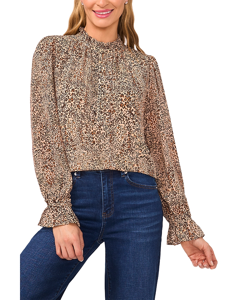 Cece Y-neck Top In Brown
