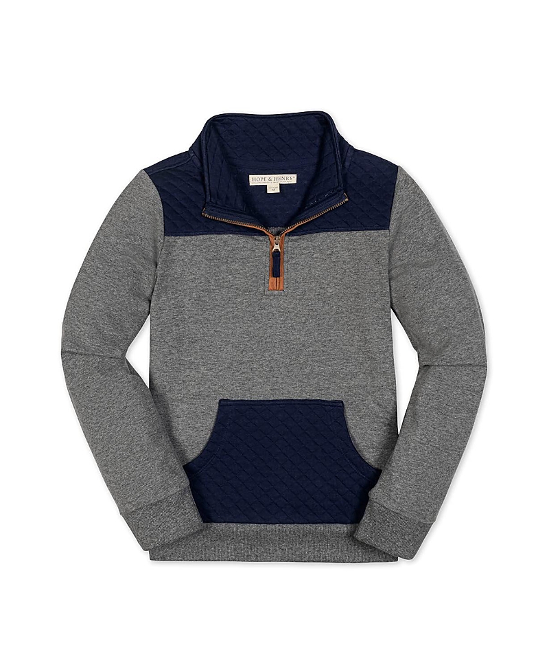 Hope & Henry Boys' Organic Long Sleeve French Terry Half-Zip Pullover - Little Kid, Big Kid