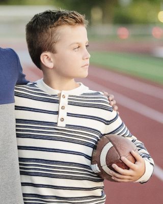 Boys&#39; Organic Long Sleeve Henley Pullover Sweater with Elbow Patches - Little Kid, Big Kid