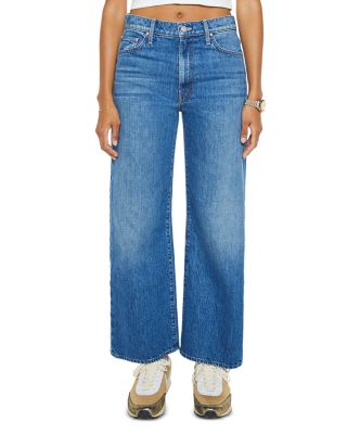 MOTHER - The Dodger High Rise Ankle Wide Leg Jeans in Green Thumb