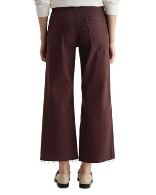 AG Saige High Rise Wide Leg Crop Jeans in Coffee Bean