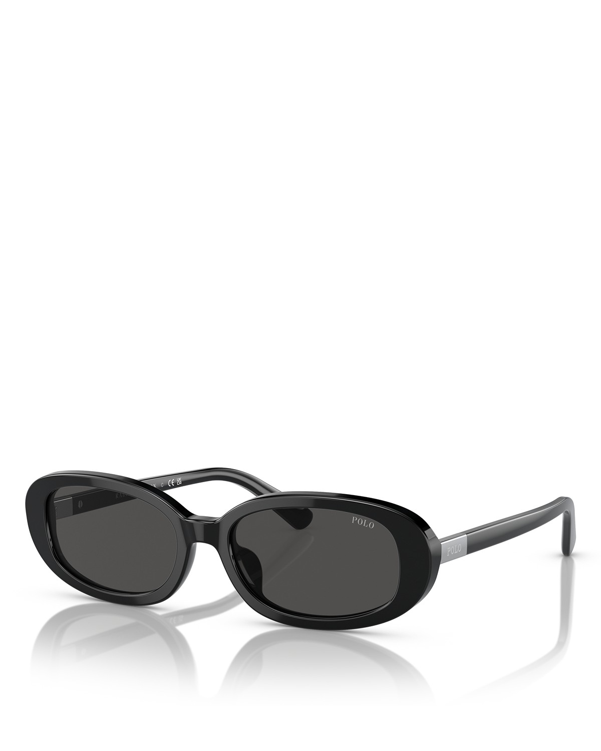 Polo Ralph Lauren Oval Sunglasses, 53mm in Shiny Black