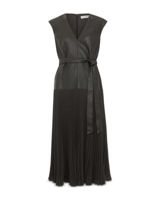 Aria Faux Leather Drop Waist Dress