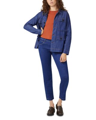 Crosshatch Mid Rise Straight Jeans in Indigo