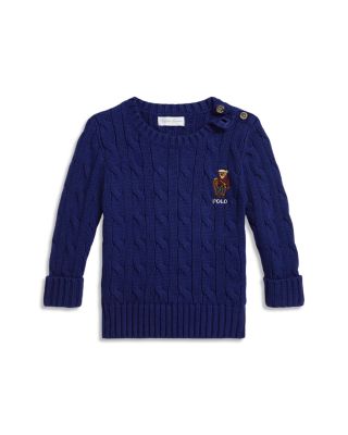 Boys' Polo Bear Cable Knit Cotton Sweater - Baby