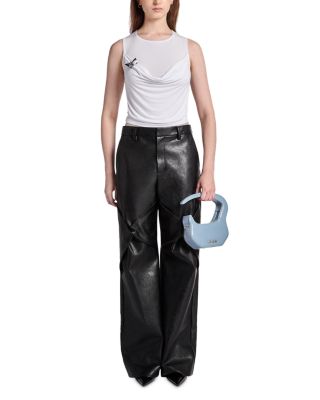 Draped Knee High Rise Pants 