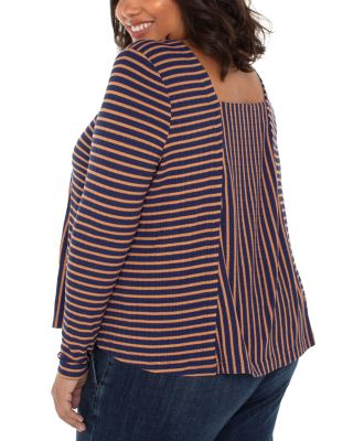 Long Sleeve Square Neck Knit Top