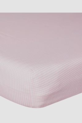 Girl Gingham Print Crib Sheets - Baby