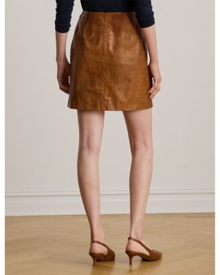 Croc Embossed Lambskin Pencil Miniskirt