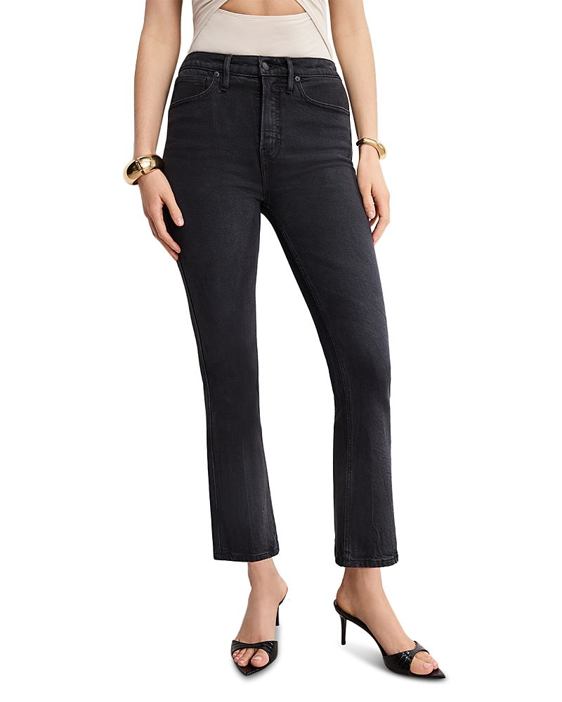 Good American Soft Tech Good Standard Kick Flare Jeans In Black 390 In Multi
