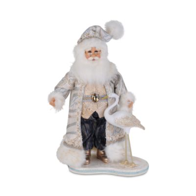 Coastal Crane Santa Figurine