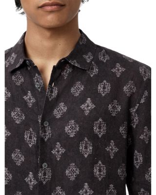 Ross Slim Fit Printed Button Front Shirt