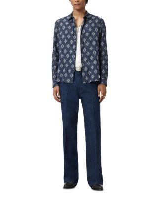 Ross Slim Fit Printed Button Front Shirt