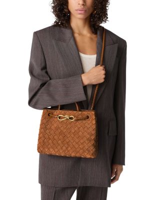 Small Andiamo Top Handle Bag in Suede