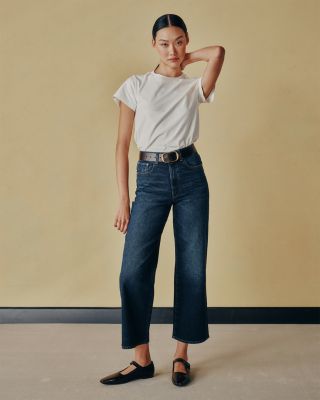 Karmine SculptSystem High Rise Ankle Refined Wide Leg Jeans in Dark Sea