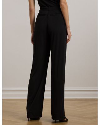 Pleated Stretch Jersey Wide-Leg Pant