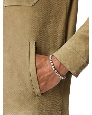 Jonah Herringbone Suede Shirt