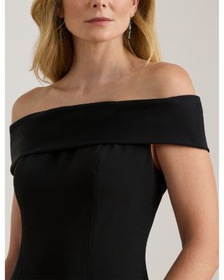Crepe Off The Shoulder Gown