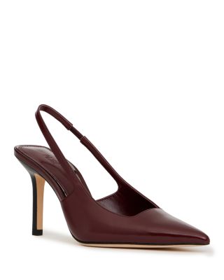 Women&#39;s Sienna Red Glossy Leather Slingback Pumps