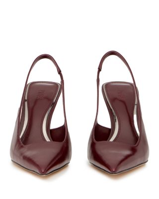 Women&#39;s Sienna Red Glossy Leather Slingback Pumps
