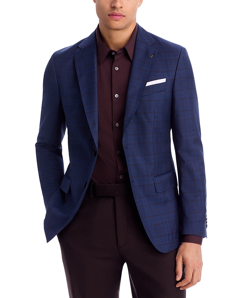 Hugo Boss Hutson Slim Fit Plaid Sport Coat In Blue