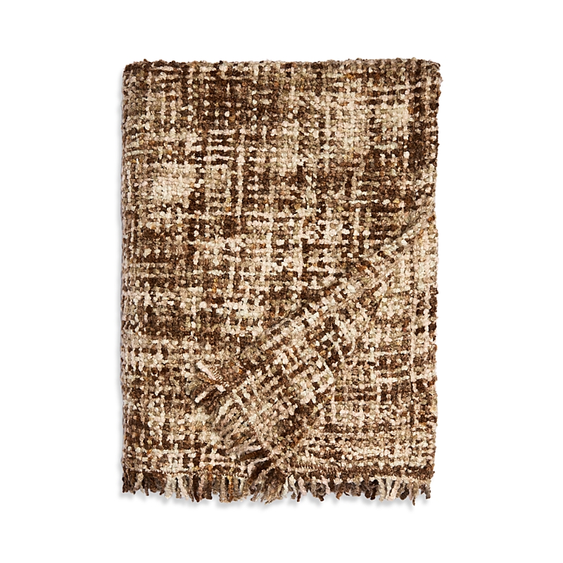 Hudson Park Collection Textured Tweed Throw Blanket - Exclusive In Brown