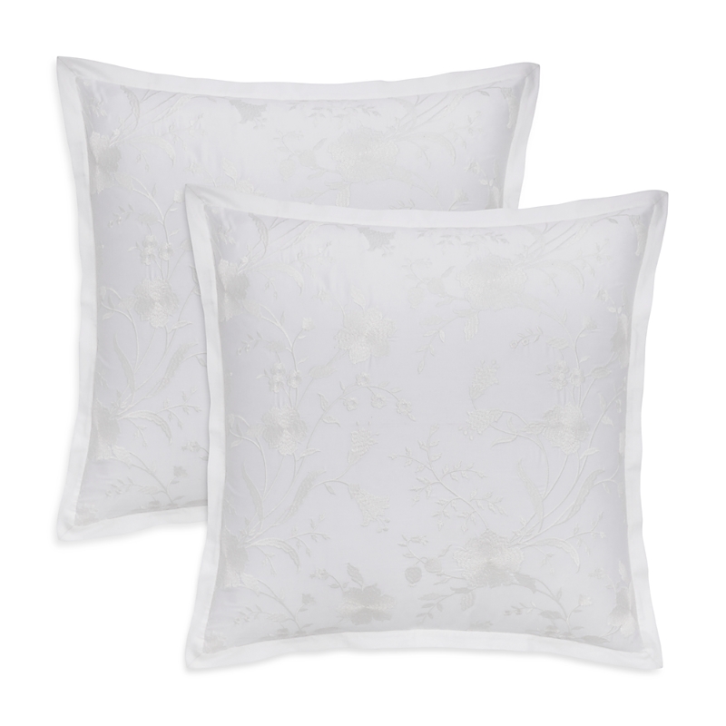 Sky Bianca Embroidery Euro Sham, Set Of 2 In White