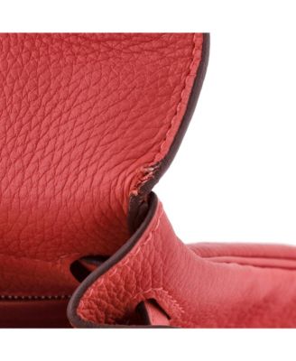 Kelly 28 Handbag Red Clemence with Palladium Hardware