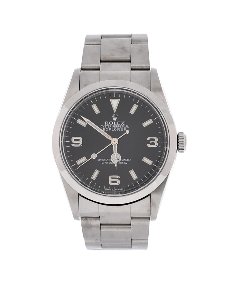 Pre-owned Pre-owned Rolex Rolex Oyster Perpetual Explorer Automatic Watch In Stainless Steel 36mm In Black
