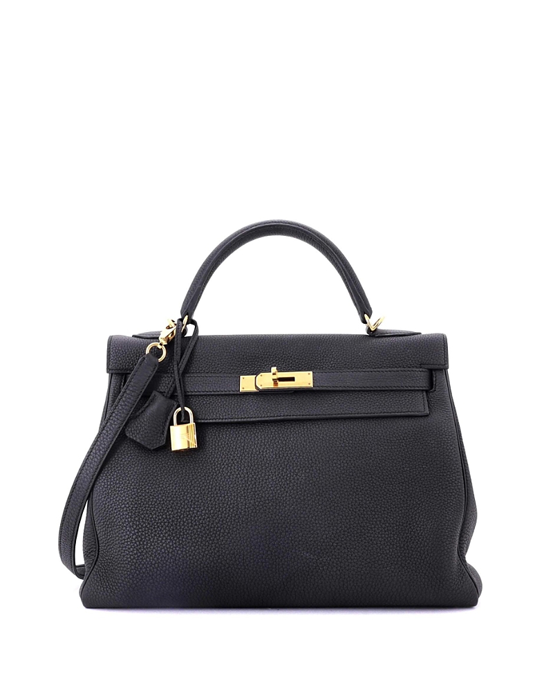 Pre-owned Pre-owned Hermes Hermes Kelly 32 Handbag Black Togo With Gold Hardware