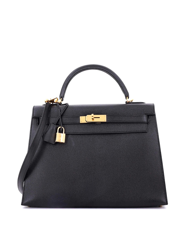 Pre-owned Pre-owned Hermes Hermes Kelly 32 Handbag Black Epsom With Gold Hardware