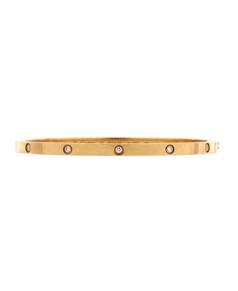 Pre-owned Pre-owned Cartier Cartier Small Love 10 Diamond Bracelet 18k Gold With Diamonds