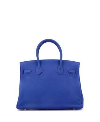 Birkin 30 Handbag Blue Togo with Palladium Hardware