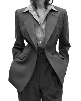 Wool Blend Hourglass Blazer