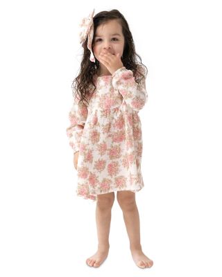 Girls' Bouquets Ruffled Long Sleeved Dress & Ribbed Leggings - Baby