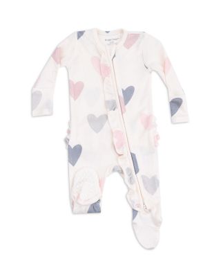 Girls' Hearts Ruffle Zipper Footie - Baby
