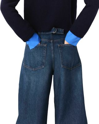 Balloon Jeans with Martingale in Blue