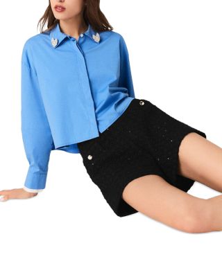 Rhinestone Tweed Shorts