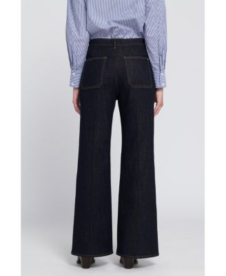  Dark Wash Patch Pocket Wide Leg Jean