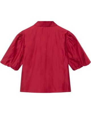  Women's Puff Sleeve Smock Shirt