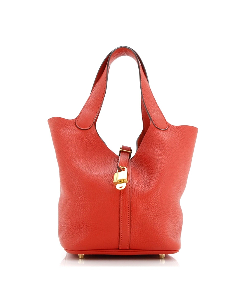 Pre-owned Pre-owned Hermes Hermes Mm Picotin Lock Bag Clemence In Red