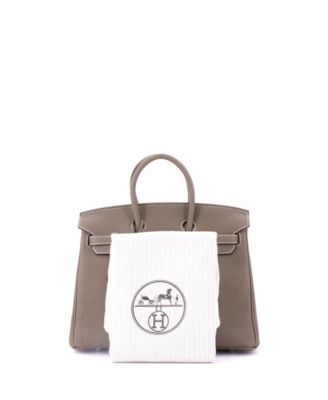 Birkin 25 Handbag Grey Togo with Palladium Hardware