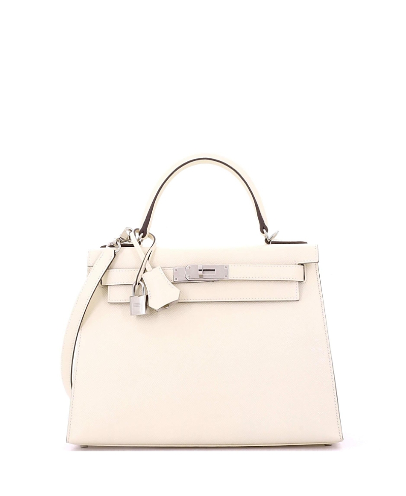Pre-owned Pre-owned Hermes Hermes Kelly 28 Handbag Light Epsom With Palladium Hardware In Brown