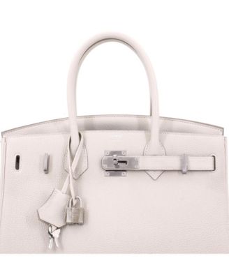 Birkin 30 Handbag Light Clemence with Palladium Hardware