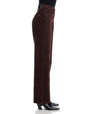 Shea High Rise Straight Leg Jeans in Leopard