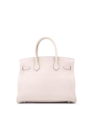 Birkin 30 Handbag Light Clemence with Palladium Hardware