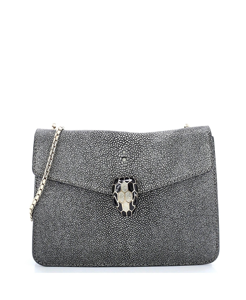 Pre-owned Pre-owned Bvlgari Bvlgari Small Serpenti Forever Square Shoulder Bag Stingray